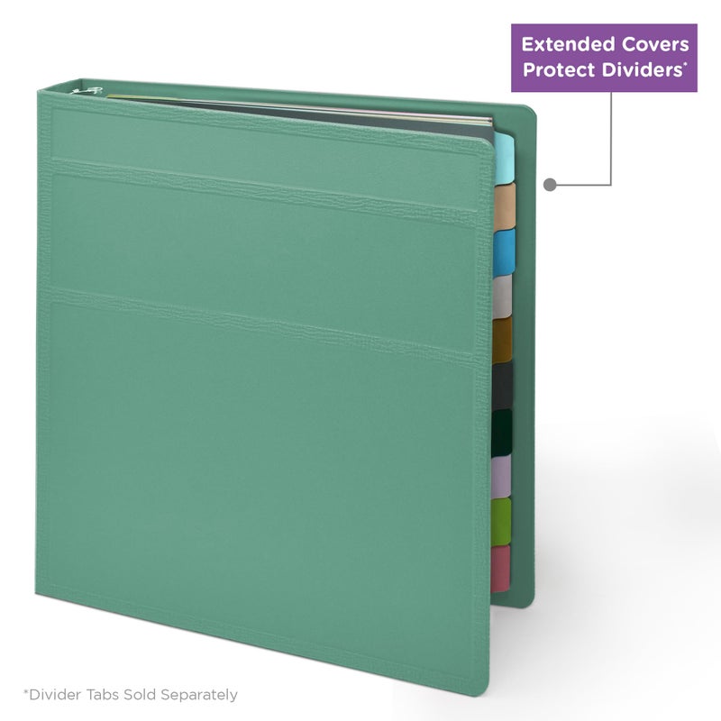Carstens 1-Inch Heavy Duty 3-Ring Binder - Side Opening, Mint, Durable Plastic, Precision No-Gap Rings, Waterproof Cover, No Pockets, Holds 125 US Letter Sheets, BPA-Free, Made in USA (8707-3R) - Image 5